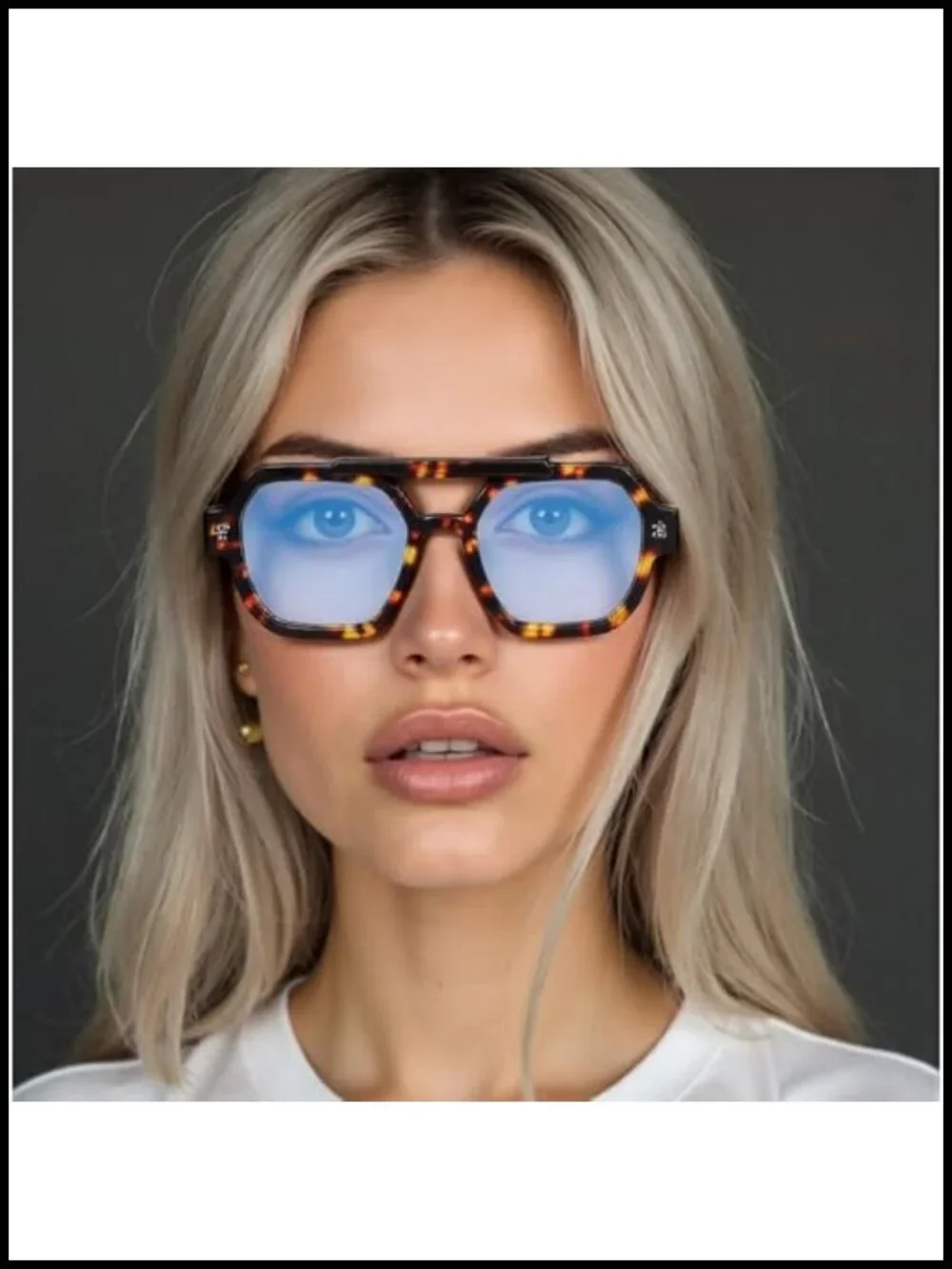 Retro Pilot Sunglasses Double Bridge Hexagonal UV400 Protection